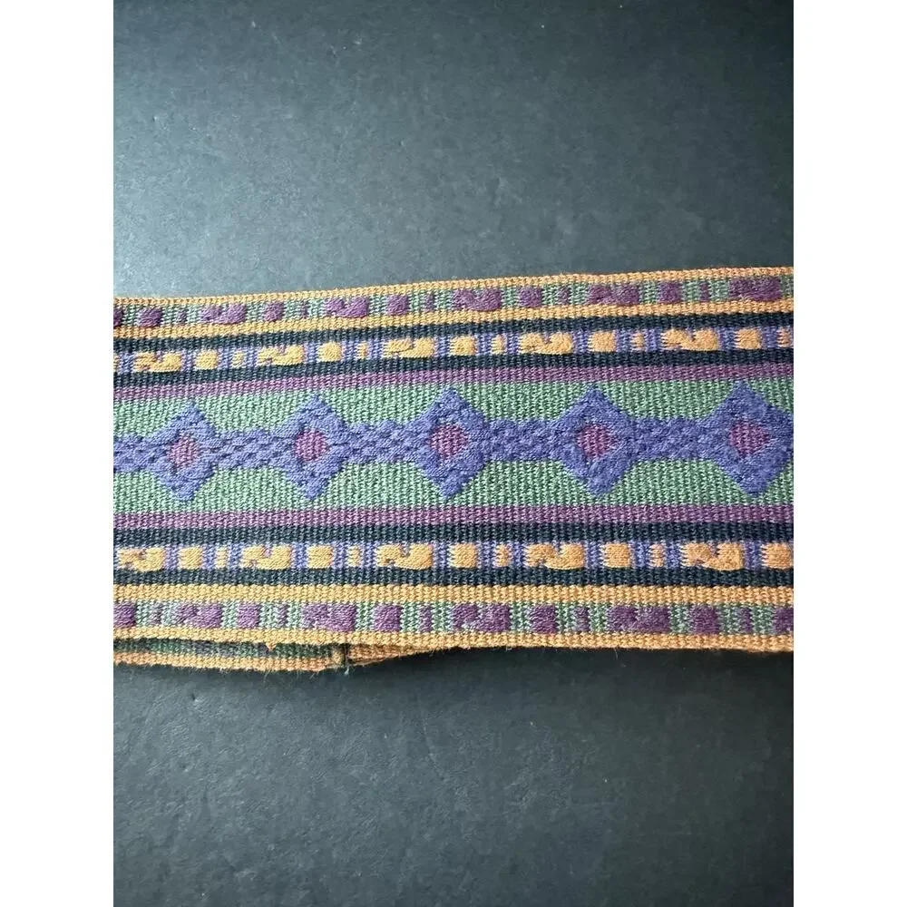Lands End Southwestern Colorful Boho Belt Woven Fabric Boho One Size Festival